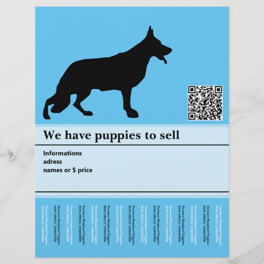 Minimaler Shepherd Hund personalisierter Flyer (Vorne)