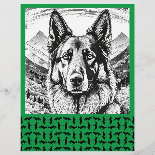 Minimaler Shepherd Hund personalisierter Flyer (Hinten)