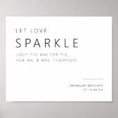 Minimaler Sign-Off-Dekor für Funkeln beim Hochzeit Poster (Vorne)
