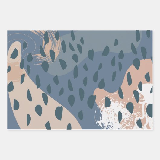 Minimaler Skandi Beige Creme Rustikale abstrakte F Geschenkpapier Set (Vorderseite 2)