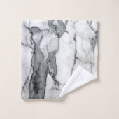 minimaler skandinavischer, moderner, chic-grauer M Badhandtuch Set (Waschlappen)