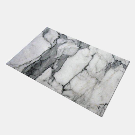 minimaler skandinavischer, moderner, chic-grauer M Fußmatte (Schrägansicht)