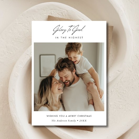 Minimaler Skriptglorie Gottes Heiliges Weihnachtsf Feiertagskarte