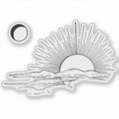 Minimaler Sonnenschutz- und Mondästhetikaufkleber Aufkleber (Vorderseite)