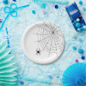 Minimaler Spinnennetz und Spider Silhouette Hallow Pappteller (Party)