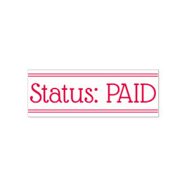 Minimaler "Status: BEZAHLT" Briefmarke aus Kautsch Permastempel