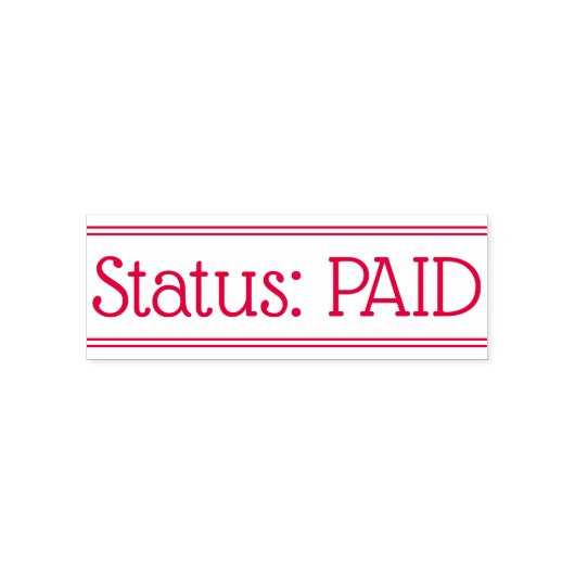 Minimaler "Status: BEZAHLT" Briefmarke aus Kautsch Permastempel (Design)