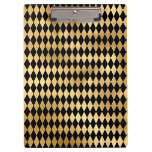 Minimaler Stil für Schwarz-Gold-Streifen Klemmbrett