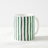 Minimaler Streifen grün Kaffeetasse (VorderseiteRechts)