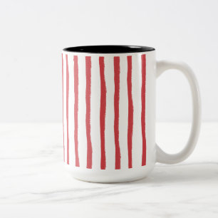 Minimaler Streifen rot Zweifarbige Tasse