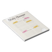 Minimaler Studienplaner mit stündlichem Zeitplan Notizblock (angewinkelt)