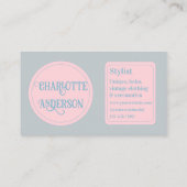 Minimaler Stylist für Mode Visitenkarte (Rückseite)