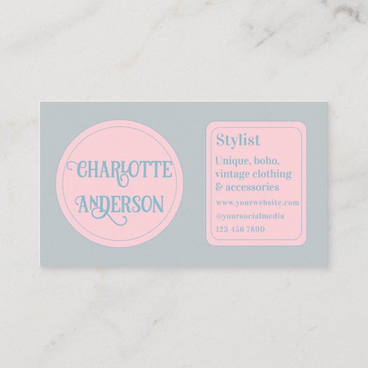 Minimaler Stylist für Mode Visitenkarte (Rückseite)