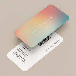 Minimaler Stylist Peach Aquamarin ästhetische Visi Telefonnummerkarte
