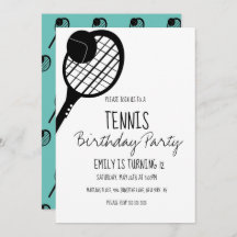 Minimaler Tennissport Geburtstag Schwarz-weiß