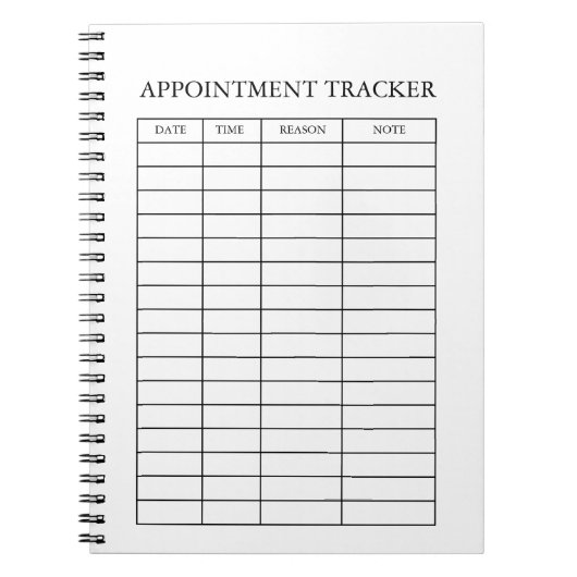 Minimaler Termintracker Notizblock (Vorderseite)