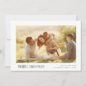 Minimaler Text frohe Weihnachten Foto Grußkarte (Vorderseite)