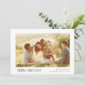 Minimaler Text frohe Weihnachten Foto Grußkarte (Stehend Vorderseite)