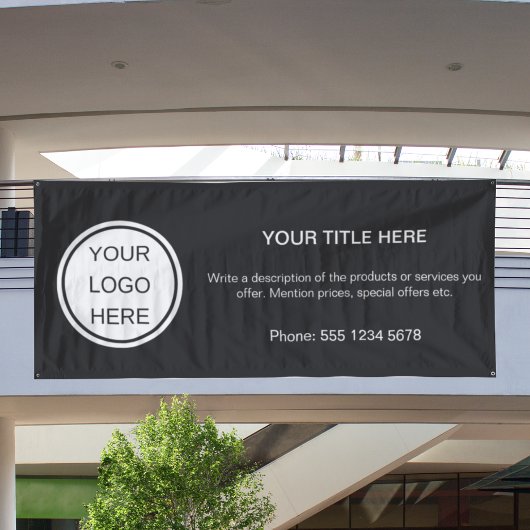 Minimaler Text für einfache Werbung mit Firmenlogo Banner