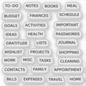 Minimaler Text Planer Tab-Label Binder Divider Tab Aufkleber (Vorderseite)