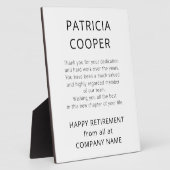 Minimaler Text Schwarz-weiß Rettiree-Geschenk von  Fotoplatte (Seite)