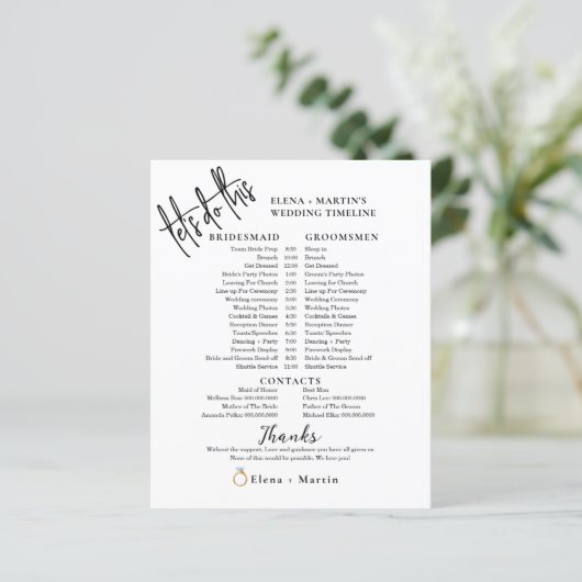 Minimaler Text-Script-Hochzeitstag (Stehend Vorderseite)