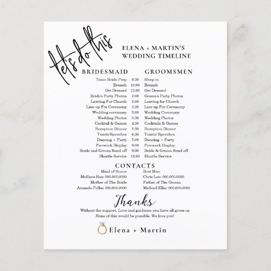 Minimaler Text-Script-Hochzeitstag (Rückseite)