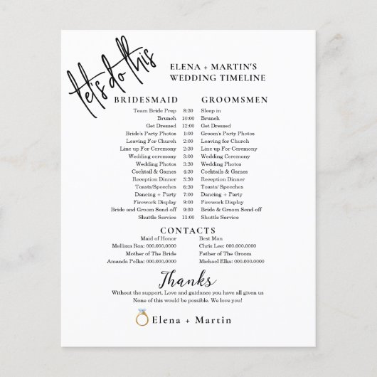 Minimaler Text-Script-Hochzeitstag (Vorderseite)