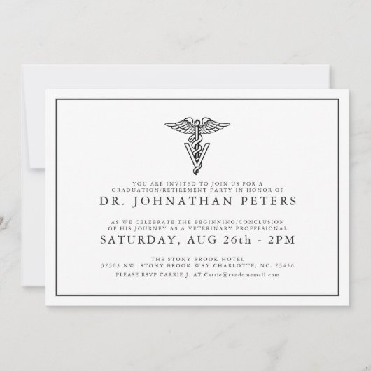 Minimaler tierärztlicher Abschluss|Ausschreibung Einladung (Vorderseite)