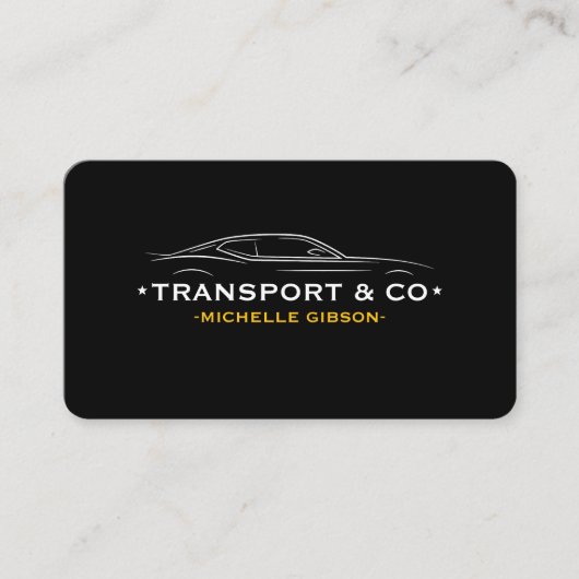 Minimaler Transport Taxi Fahrer Gelb Schwarz Visitenkarte (Vorderseite)