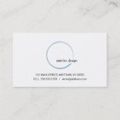 Minimaler Trendy Blue Watercolor Circle Visitenkarte (Rückseite)