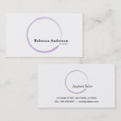 Minimaler Trendy Lila Watercolor Circle Visitenkarte (Vorne/Hinten)