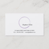 Minimaler Trendy Lila Watercolor Circle Visitenkarte (Rückseite)