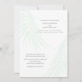 Minimaler tropischer Hochzeitstil Grün und Weiß Ch Einladung (Vorderseite)