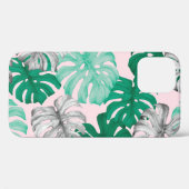 Minimaler Tropischer Monstera Duo-Ton Case-Mate iPhone Hülle (Rückseite (Horizontal))