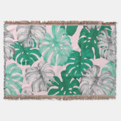 Minimaler Tropischer Monstera Duo-Ton Decke (Vorderseite)