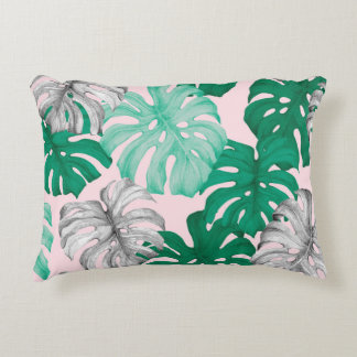 Minimaler Tropischer Monstera Duo-Ton Dekokissen