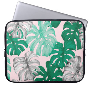 Minimaler Tropischer Monstera Duo-Ton Laptopschutzhülle