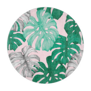 Minimaler Tropischer Monstera Duo-Ton Schneidebrett