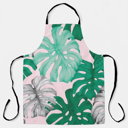 Minimaler Tropischer Monstera Duo-Ton Schürze (Vorderseite)