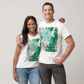 Minimaler Tropischer Monstera Duo-Ton T-Shirt (Unisex)