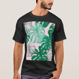 Minimaler Tropischer Monstera Duo-Ton T-Shirt