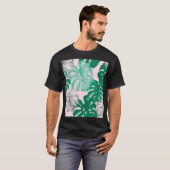 Minimaler Tropischer Monstera Duo-Ton T-Shirt (Vorne ganz)