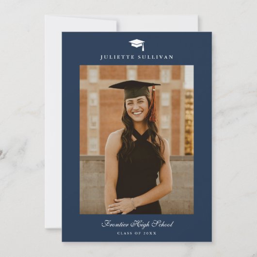 Minimaler Typ Foto Abschluss Einladung (Vorderseite)