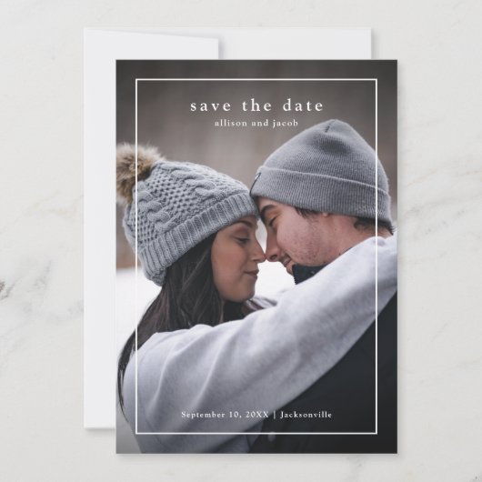 Minimaler Typ Foto Hochzeit Save The Date