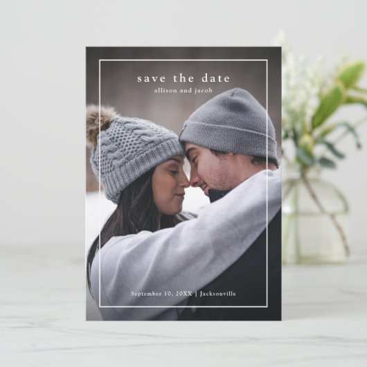Minimaler Typ Foto Hochzeit Save The Date