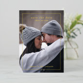 Minimaler Typ Foto Hochzeit speichern das Datum Go Folieneinladung (Stehend vorne)