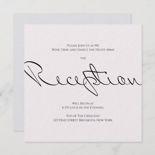 Minimaler typografischer Spaß und dennoch formale Einladung (Vorne/Hinten)