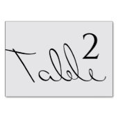 Minimaler typografischer Spaß und dennoch formale Tischnummer (Rückseite)