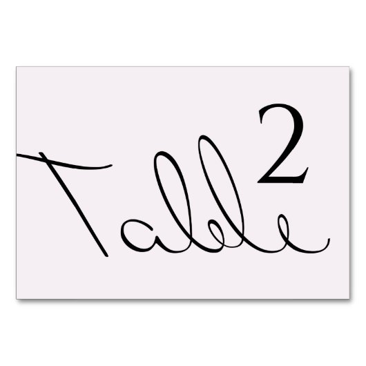 Minimaler typografischer Spaß und dennoch formale Tischnummer (Vorderseite)